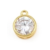 Brass Pave Clear Cubic Zirconia Charms CU-CBAD306-24B-G-1