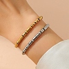 2Pcs Stainless Steel Beads Stretch Bracelets for Woman Men PW-WG40B41-01-4