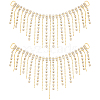 2Pcs Alloy & Glass Rhinestones Tassel Shoe Decoration Chain FIND-GF0005-26-1