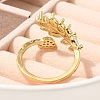 Rack Plating Brass Cubic Zirconia Cuff Finger Rings for Women RJEW-C115-04G-3