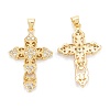 Brass Micro Pave Clear Cubic Zirconia Pendants ZIRC-M115-21G-2