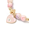 6Pcs 6 Colors Heart with Eye Alloy Enamel Charm Bracelets BJEW-JB12287-5