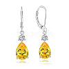 Brass Cubic Zirconia Dangle Earrings FS-WG32116-03-1
