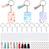 DIY Blank Double-sided Heat Transfer Aluminium Pendant Keychain Making Kits DIY-SP0005-26G-1
