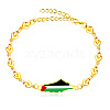 Palestine Map 304 Stainless Steel Enamel Link Bracelets FS-WGEA228-11-1