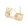 Brass Micro Pave Cubic Zirconia Stud Earring Findings KK-E107-12G-2