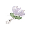 5Pcs 5 Colors Flower Acrylic & Shell Pearl Pendant Decoration HJEW-TA00282-5