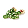 Brass Enamel Pendants KK-B155-21G-01-2