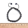 Adjustable Natural Sodalite and Non-magnetic Synthetic Hematite Braided Bead Bracelets BJEW-Z090-01C-5