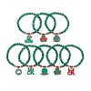 8Pcs Saint Patrick's Day Glass Beaded Stretch Bracelets BJEW-JB11186-1