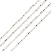 Anti-Tarnish Rhodium Plated 925 Sterling Silver Oval Ball Chains STER-F052-02P-1