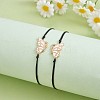 2Pcs Brass Enamel Butterfly Link Bracelets Set JB729B-2