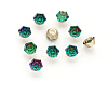 Hexagon Textured Glass Cabochons MRMJ-T009-163F-1