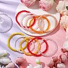 15Pcs 15 Styles Faceted Rondelle Glass Beaded Stretch Bracelet Sets BJEW-JB10837-2