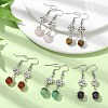 5 Pairs 5 Style Natural Mixed Genstone Teardrop Dangle Earrings EJEW-TA00299-2