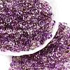 Spray Painted Transparent Glass Seed Beads SEED-T007-05G-3