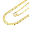 Ion Plating(IP) 304 Stainless Steel Pave Clear Cubic Zirconia Double Layer Necklaces NJEW-S426-01G-2