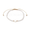 Shell Pearl Braided Bead Bracelets BJEW-JB11479-02-1