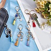  5Pcs 5 Styles Natural Gemstone Nuggets Bead Tassel Pendant Keychain KEYC-NB0001-51-4