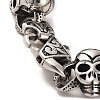 304 Stainless Steel Skull Link Chain Bracelets BJEW-E094-02AS-3