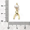 Brass & Natural Pearl U Shaped Pendants KK-Z093-38G-3