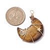Natural Mixed Stone Copper Wire Wrapped Pendants PALLOY-JF02685-3