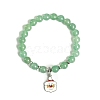 Christmas Theme Natural Green Aventurine Stretch Bracelets PW-WGF1228-09-1