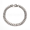 Tarnish Resistant Trendy 304 Stainless Steel Curb Chain Bracelets BJEW-L510-16-2