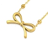 Brass Bowknot Pendant Necklaces NJEW-B115-01G-02-2