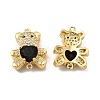 Rack Plating Brass Micro Pave Clear Cubic Zirconia Connector Charms KK-C013-01G-2