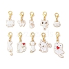 10Pcs Cat Alloy Enamel Pendant Decorations HJEW-JM02880-2