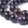 Natural Charoite Beads Strands G-E557-01-14mm-3