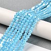 Opaque Solid Color Electroplate Glass Beads Strands EGLA-A039-P4mm-B12-4