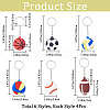 CREATCABIN 24Pcs 6 Style PVC Plastic Pendant Keychain KEYC-CN0001-02-2