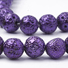 Electroplated Natural Lava Rock Beads Strands G-T098-01B-03-3