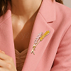 4Pcs 2 Colors Wheat Alloy Rhinestone Brooches for Backpack Clothes JEWB-HY0001-48-4