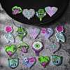 18pcs 9 styles Acrylic Pendant Halloween Terror Eye Beads Big Tongue Love Skeleton Hand Pendant DIY Jewelry Accessories JX817A-3