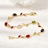 Leaf Brass Micro Pave Cubic Zirconia Link Chain Bracelets for Women BJEW-D455-01G-07-2