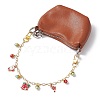 Alloy Enamel Santa Claus Christmas Bell Candy Cane Charm Brass Cable Chain Purse Decorative Chains AJEW-BA00170-3