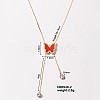 Stainless Steel Enamel Vintage Serpentine Chains Butterfly Pendant Necklaces IS8208-2-1