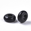 Natural Black Gemstone European Beads G-Q503-01-2