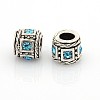 Vintage Antique Silver Zinc Alloy Rhinestone European Beads ALRI-O006-02-2