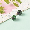 Half Round Natural Mixed Gemstone Stud Earrings for Girl Women X-EJEW-JE04664-5