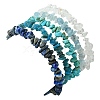 5Pcs 5 Styles Natural Quartz Crystal & Lapis Lazuli & Apatite & Aquamarine & Howlite Chip Beaded Stretch Bracelet Sets BJEW-JB10839-5