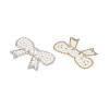 Bowknot Hotfix Rhinestone & Imitation Pearl Trimming DIY-T004-02-2
