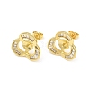Brass Micro Pave Cubic Zirconia Stud Earring Finding CU-CBAA5EE-01G-1