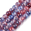 Baking Painted Crackle Glass Bead Strands DGLA-R053-03H-1-1