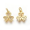 Brass Micro Pave Cubic Zirconia Charms ZIRC-J021-07G-RS-2