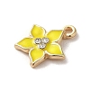 Flower Alloy Enamel Pendants ENAM-A007-05KCG-04-2