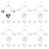 DIY Blank Heart Brass & Alloy Charm Bracelets Making Kit BJEW-DC00002-1
